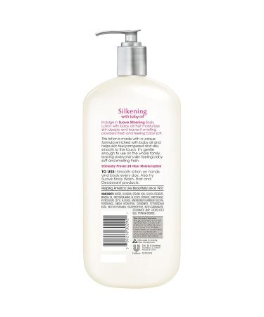 Suave Skin Solutions Body Lotion with Baby Oil - Silkening Moisturizer 32 oz | International Shipping Available - Buy Online on GoSupps.com