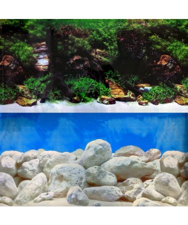 Aquacadabra Repeating Double Aquascape Aquarium Background (19" height) 24" length 24" Length Double Aquascape