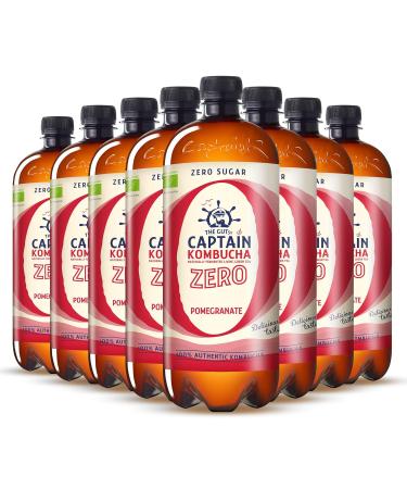 Guttsy Captain Kombucha Zero | Zero Calories & Sugar | Bio Kombucha Tea | Raw & Vegan | 8 x 1000ml Mixbox - Live Cultures No Preservatives - Buy Online on GoSupps.com