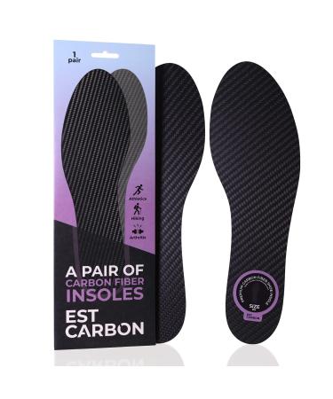 A Pair of Carbon Fiber Insoles 2 Pieces | Rigid Carbon Shoe Inserts for Sports & Recovery | Carbon Foot Plate Insert is Great for Running  Hiking & Training - Stiff Insoles for Men 6.5-7 & Women 7.5-8 Women's 7.5-8  Men'...