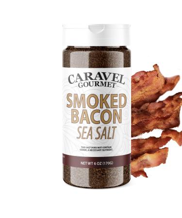 SMOKED BACON SEA SALT SHAKER - All Natural Seasoning Salt for Popcorn, Bloody Mary Mixes and as a Bacon Bit Replacement by Caravel Gourmet SMOKED BACON 6 Ounce (Pack of 1)