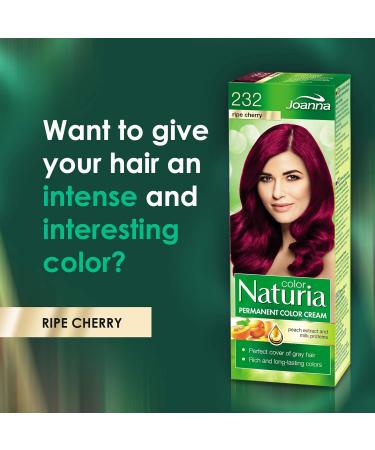 Joanna Naturia Color Permanent Hair Color Cream Goodness of Milk Proteins and Peach Extracts Premium-Quality Hair Dye Provides Soft and Lustrous Hair Long-Lasting Hair Colors Ripe Cherry - Buy Online on GoSupps.com
