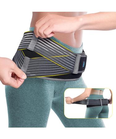 Sacroiliac Hip Belt Si Joint Belt Support for Women Men Alleviates Sciatic Pelvic Lumbar Leg and Sacral Nerve Pain Adjustable Diamond Compression Trochanter Belt Brace-L