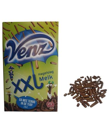 Hagelslag Milk Chocolate XXL Sprinkles Venz | Dutch Chocolate Sprinkles Extra Large Milk | Dutch Sprinkles Milk from Venz | 13.4 Ounce Total