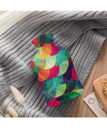 Hot Water Bottle with Lid | Circles Pattern Rubber Hot Water Bag for Pain Relief & Cramps | Foot Warmer & Therapy - Buy Online on GoSupps.com