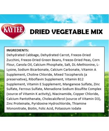 Kaytee Freeze Dried Treat Mix for Parakeets, Cockatiels, Conures, and Parrots - Vegetable Delight - Buy Online on GoSupps.com