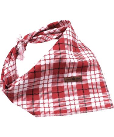 Lionet Paws Dog Bandana - Triangular Headscarf for Small Medium & Large Dogs | Red Checked Design | 1-Pack - Buy Online on GoSupps.com