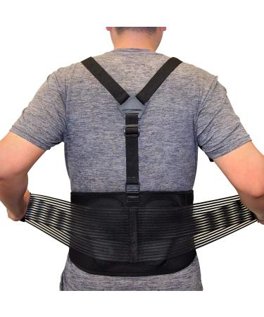 AllyFlex Sports Back Support Belt for Men and Women Plus Size, 3-Way Adjustable Safety Belt for Lifting with Dual Lumbar Pads Lower Back Support, X-Large/XX-Large XL/XXL (45''-55'')