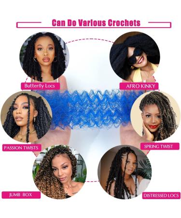 Springy Afro Twist Hair 28 Inch Cuban Twist Hair 3 Packs Marley Twist Braiding Hair Pre-separated Spring Twist Hair Wrapping Hair for Soft Locs Cuban Twist Crochet Hair for Women (28Inch-3Pcs-Blue) - Buy Online on GoSupps.com