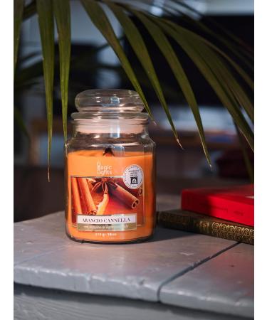 Magic Lights Orange Cinnamon Candle - 510g | Natural Wood Wick | Eco-Friendly Vegetable Wax | Made in Italy - International Shipping Available - Buy Online on GoSupps.com