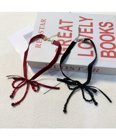 Southjieling Gothic Band with Fly Necklace & Earrings Set | Crystal Pearls Choker & Fashionable Loop Earrings for Women - Black - Buy Online on GoSupps.com