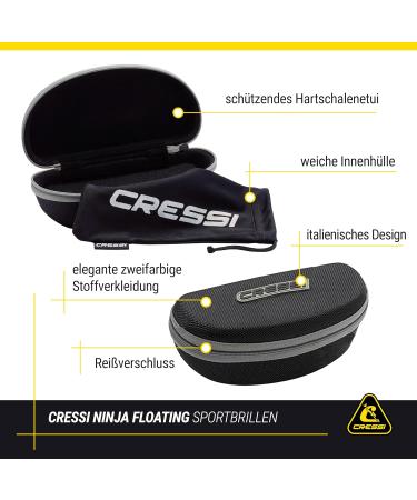 Cressi Ninja Polarized Sunglasses for Men & Women - UV Protection Anti-Reflective Water-Repellent Fishing Sports Glasses with Hard Shell Case - Floatable Design Dark Gray Lens - Buy Online on GoSupps.com