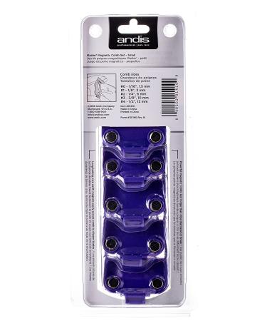 Andis 01410 Professional Master Clipper Guards - Small Dual Magnet Comb Set, Purple (Set of 5) - Fits MBA, MC-2, ML, PM, PM-4 - Waterproof - Buy Online on GoSupps.com