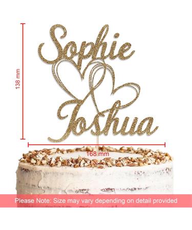 Personalised Wedding Cake Topper - Custom Glitter Decoration | KreateSquare - Buy Online on GoSupps.com