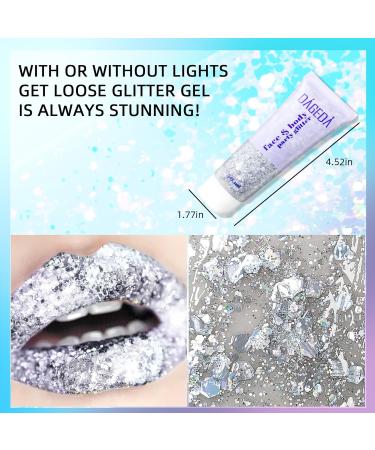 Prreal Body Glitter 50ml - Mermaid Sequins Chunky Glitter Gel Kit for Festivals & Makeup | Long-Lasting Silver Glitter - Buy Online on GoSupps.com