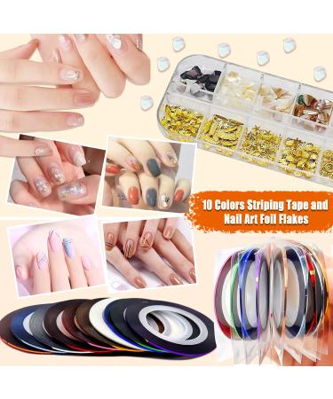 JOYJULY Nail Art Kit: Brushes, Dotting Tools, Rhinestones, Stickers, Holographic Glitters - Black Free - Buy Online on GoSupps.com