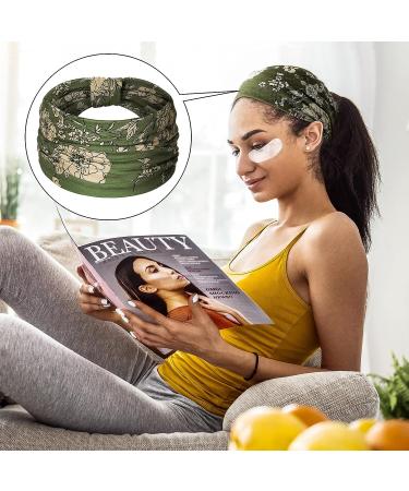 Chuangdi 6-Piece Boho Bandeau Headbands | Wide Knot Hair Scarf Set | Floral African Headbands | Stretch Turban Headwrap for Sports & Beach - Buy Online on GoSupps.com