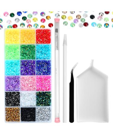 36000Pcs 3mm Jelly Rhinestones Kit- Resin Mixed Color Rhinestones for Nail Clothes Shoes Tumblers Decoration Gifts Flat Back Round A3 3MM