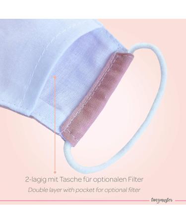 Dance Pattern Washable Cotton Mask for Kids & Adults - 2-Layer Nose Bracket & Filter Bag - Oeko-Tex Standard 100 - Pink M (1 Pack) - Buy Online on GoSupps.com