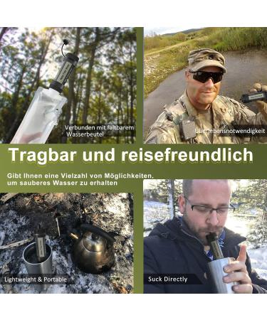 Metadrop Portable Mini Water Filters - 3-Step Emergency Filter for Hiking & Camping Survival Gear - Buy Online on GoSupps.com