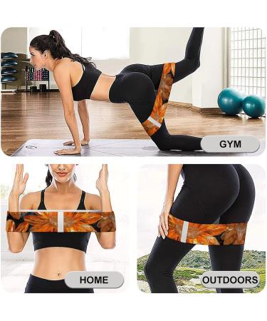 Shop Resistance Bands - Elastic Fabric Exercise Bands with Orange Foil Flowers | International Shipping - Buy Online on GoSupps.com