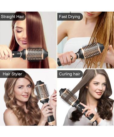 Hair Dryer Brush Hair Dryer and Volumizer Hot Air Styler Brush Professional Negative Ion Anti-Frizz Hair Dryer Styler Brush for Hair Straightening Curling and Styling.(Golden) - Buy Online on GoSupps.com