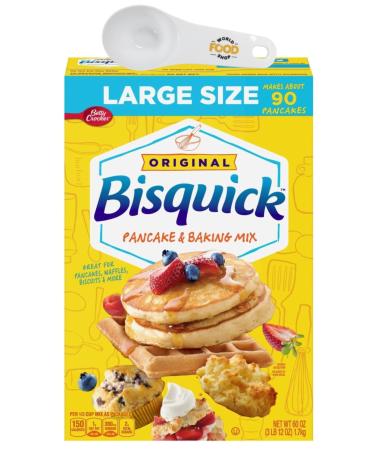 Betty Crocker Bisquick Original Pancake & Baking Mix 1.7kg with World Food Shop Scoop | Versatile Baking Mix - Convenient Scoop Included - Pancake and Baking Essentials