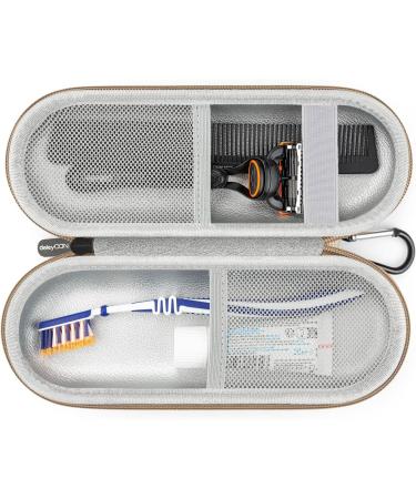 Deleycon Reisetui Storage Box - Hardcase Travel Bag for Toothbrushes Razors & More - Matt Gold - International Shipping Available - Buy Online on GoSupps.com