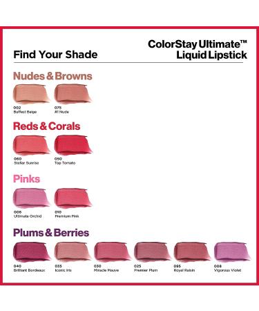 REVLON ColorStay Ultimate Longwear Liquid Lipstick in Brilliant Bordeaux - 2 Pack, 0.07 Oz - Satin Finish, Rich Lip Color - Buy Online on GoSupps.com