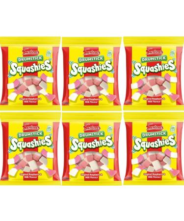 Swizzels Drumstick Squashies Original Raspberry & Milk Flavour Bag Sweet Treats 120g Multi 6 Pack