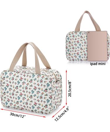 IGNPION Woman Large Travel Toiletry Bag Waterproof Wash Bag - Beige Floral - Buy Online on GoSupps.com