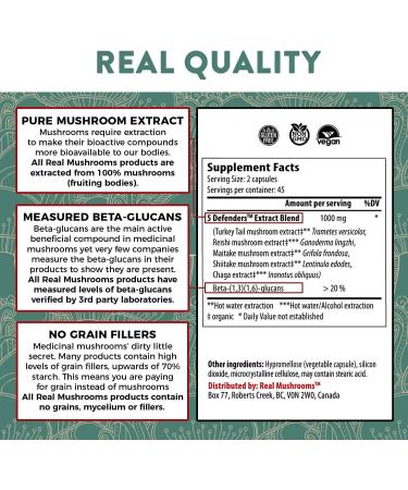 Defender Mushroom Supplements | Immune Support & Wellbeing | 90 Count - Buy Online on GoSupps.com