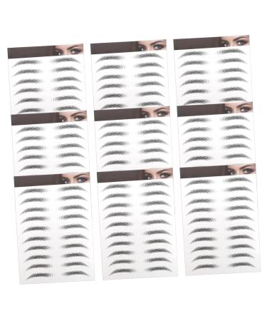 POPETPOP Autocollants pour Sourcils R alistes Noirs Faux Sourcils Imperm ables Transfert D'eau 10 Pi ces Maquillage Visage Femmes et D taill s
