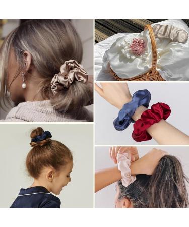 LILYSILK 100% Mulberry Silk Hair Scrunchies for Frizz & Breakage Prevention - Elastic Ponytail Holders in Black & Coffee - 2 Count - Buy Online on GoSupps.com