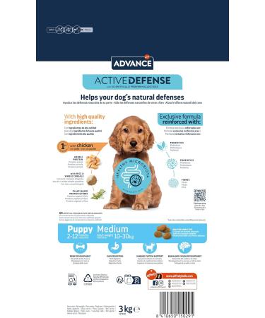 Advance Medium Puppy - Dog Food for Puppy Dogs (2 to 15 months) of Medium Breed with Chicken - 3kg - Buy Online on GoSupps.com