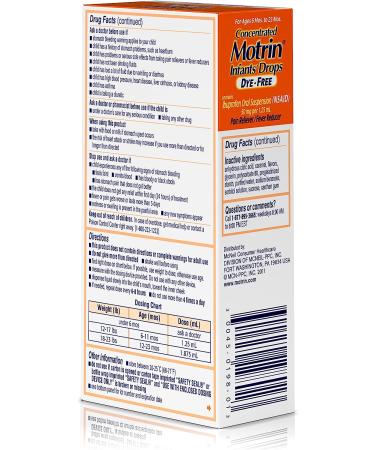 Motrin Infants Ibuprofen Liquid Drops - Berry Flavor | 1 fl. oz Bottle - Buy Online on GoSupps.com