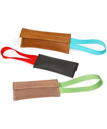COPCOPET - Robust leather feed dummy food bag Training dummy for dogs dog training (approx. 15 cm x 6 cm black) approx. 15 cm x 6 cm black