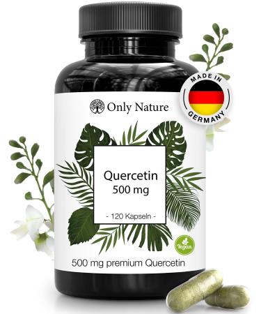 Only Nature Quercetin capsules 500mg high dose - 120 laboratory-tested capsules - vegan - without additives - produced in Germany