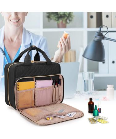 Damero Pill Bottles Bag Daily Tablet Box Organiser Medicine Storage Travel Carrying Bag for Pills Bottles Vitamin Box and Medical Supplements Black 30.5x 11.4x 25.4CM Black - Buy Online on GoSupps.com