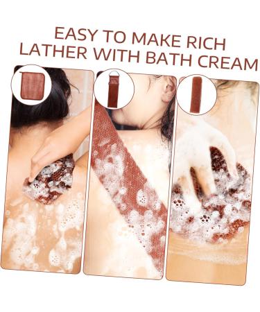 IWOWHERO 1 Set Bath Towel Exfoliating Body Scrubber Loofah Back Brush Bath Washing Towels Sponge Nylon Brown - Buy Online on GoSupps.com