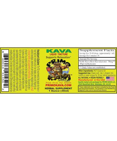 PRIMO KAVA Drops | Natural Kava from Fiji | Fast Acting Kava Root Extract for Calming & Relaxation | 50 mg Potent Kavalactones | Certified 3rd Party Testing | 1 oz - Buy Online on GoSupps.com