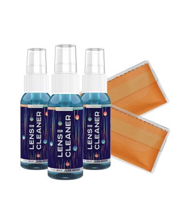 UltraVue Gel Lens Cleaner Kit - 3 x 1oz Travel Size Eye Glasses Cleaner Gel Spray  2 Microfiber Cleaning Cloths - Safe for All Lenses (AR Coated Included) Eyeglasses and Screens - Cobalt 5 1oz Gel Spray  2 Microfiber Cloth - Buy Online on GoSupps.com