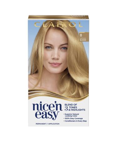 Clairol Nice'n Easy Permanent Hair Dye  8 Medium Blonde Hair Color  Pack of 1 8 Medium Blonde 6.26 Fl Oz (Pack of 1)