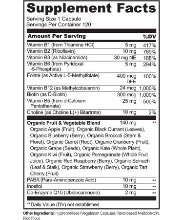 NATURELO Whole Food B Complex - 120 Capsules | Natural Energy & Vitality Support - Buy Online on GoSupps.com