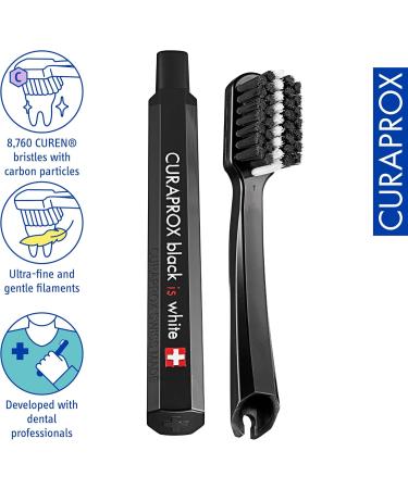 Curaprox Black Is White Travel Refill Brush Heads - Duo Pack for Travel Toothbrush | International Shipping Available - Buy Online on GoSupps.com