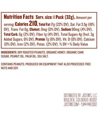 Justin's Honey Peanut Butter Squeeze Packs - Gluten-Free & Non-GMO - 10 Pack (1.15 oz each) - Buy Online on GoSupps.com