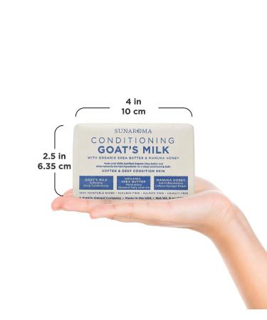 Sunaroma Goat's Milk Shea Butter Manuka Honey Soap - 8oz - Buy Online on GoSupps.com