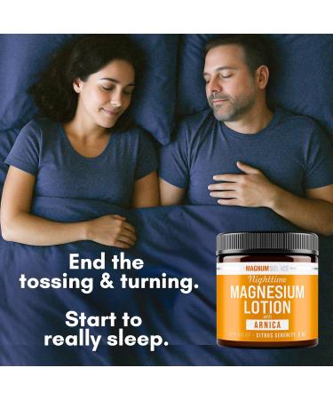 Magnum Solace Nighttime Magnesium Lotion with Arnica Soothing Relief & Relaxation Highly Concentrated Magnesium for Muscles & Joints Apply to Legs or Feet Before Bed Skin-Friendly - Buy Online on GoSupps.com