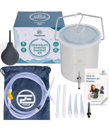 Stainless Steel Coffee Enema Bucket Kit - Reusable Organic Home Colonic Kit for Men/Women - Buy Online on GoSupps.com