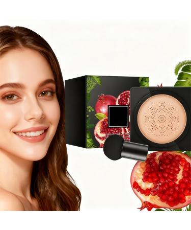 Busftlst Mushroom Head Air Cushion CC Cream, Long-Lasting Concealer BB Cream Moisturizing Color Corrector Foundation Makeup, Even Skin Tone for All Skin Types, Natural